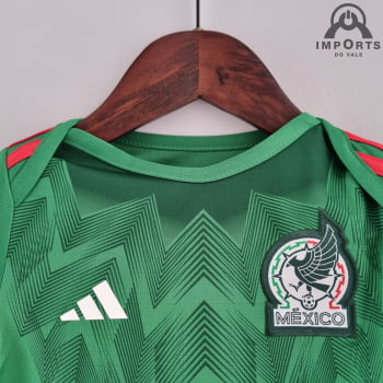 Body Infantil da Seleção Mexicana I 2022 + Personalização Grátis 