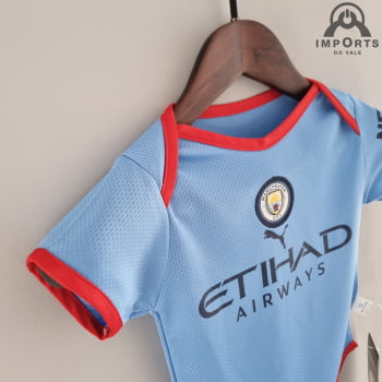 Body Infantil Manchester City I 22/23 + Personalização Grátis