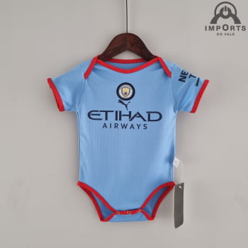 Body Infantil Manchester City I 22/23 + Personalização Grátis 
