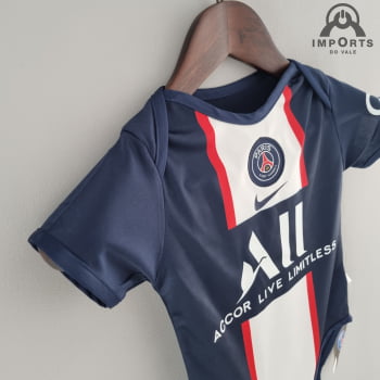 Body Infantil Paris Saint-Germain (PSG) I 22/23 + Personalização Grátis 
