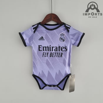 Body Infantil Real Madrid II 22/23 + Personalização Grátis 