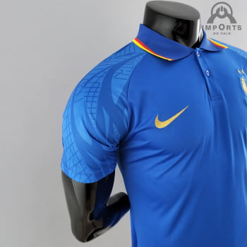 Camisa Gola Polo da Seleção Francesa 22/23 - Azul