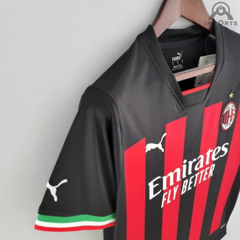 Camisa AC Milan l 22/23 versão Torcedor + Personalização Grátis