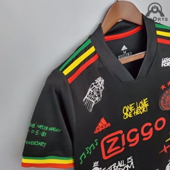 Camisa Ajax 21/22 Versão Torcedor Ed. Especial Bob Marley + Personalização Grátis
