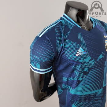 Camisa da Seleção Argentina 2022 Ed. Comemorativa Azul Versão Jogador 