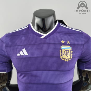 Camisa da Seleção Argentina 2022 Ed. Concept Roxa Versão Jogador + Personalização Grátis