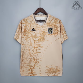Camisa da Seleção Argentina 2021 Ed. Especial Golden x Memorial + Personalização Grátis