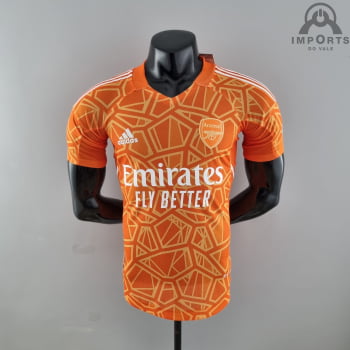 Camisa Arsenal 22/23 Versão Jogador Goleiro Laranja  + Personalização Grátis 
