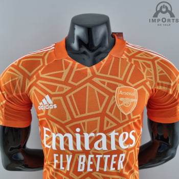 Camisa Arsenal 22/23 Versão Jogador Goleiro Laranja + Personalização Grátis