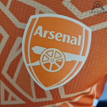 Camisa Arsenal 22/23 Versão Jogador Goleiro Laranja  + Personalização Grátis 