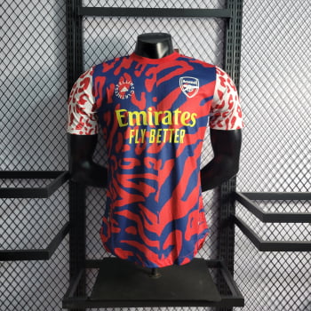 Camisa Arsenal 22/23 Versão Jogador Treino - Vermelha/azul Camisa Arsenal 22/23 Versão Jogador Treino - Vermelha/azul