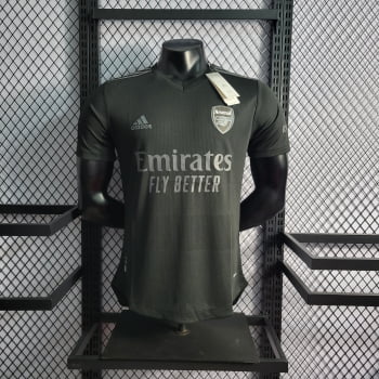 Camisa Arsenal 22/23 Versão Jogador Ed. Especial Preta + Personalização Grátis