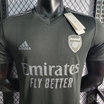 Camisa Arsenal 22/23 Versão Jogador Ed. Especial Preta + Personalização Grátis