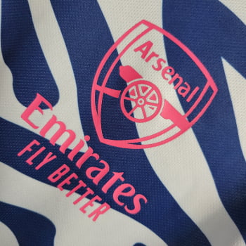 Camisa Arsenal 22/23 Versão Torcedor Ed. Especial Branca/azul + Personalização Grátis Camisa Arsenal 22/23 Versão Torcedor Ed. Especial Branca/azul + Personalização Grátis