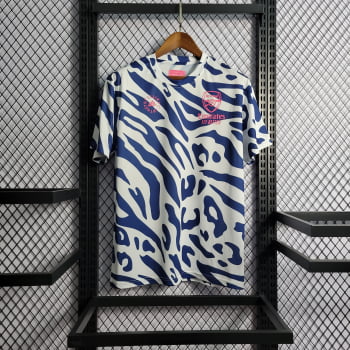 Camisa Arsenal 22/23 Versão Torcedor Ed. Especial Branca/azul + Personalização Grátis Camisa Arsenal 22/23 Versão Torcedor Ed. Especial Branca/azul + Personalização Grátis