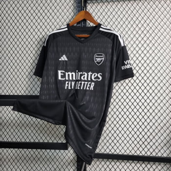 Camisa Arsenal 23/24 Goleiro Preta + Personalização Grátis