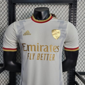 Camisa Arsenal 23/24 Versão Jogador Ed. Especial Branca + Personalização Grátis