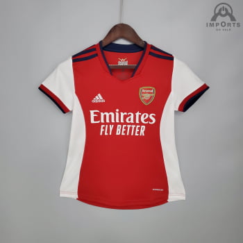 Camisa Arsenal I 21/22 Versão Feminina + Personalização Grátis