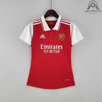 Camisa Arsenal I 22/23 Versão Feminina + Personalização Grátis