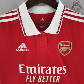 Camisa Arsenal I 22/23 Versão Feminina + Personalização Grátis