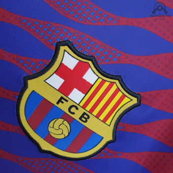 Camisa Barcelona 21/22 Treino - Azul/vermelho/branco