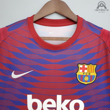 Camisa Barcelona 21/22 Treino - Azul/vermelho/branco