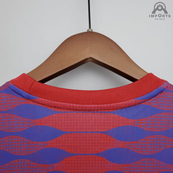 Camisa Barcelona 21/22 Treino - Azul/vermelho/branco