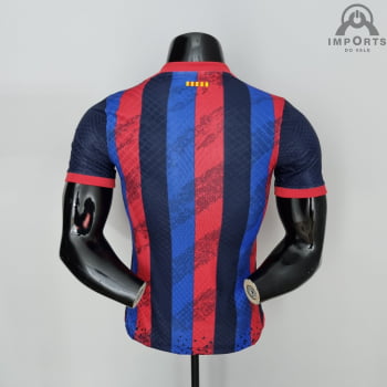 Camisa Barcelona 22/23 Versão Jogador Ed. Especial Vermelho e Azul + Personalização Grátis