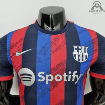 Camisa Barcelona 22/23 Versão Jogador Ed. Especial Vermelho e Azul + Personalização Grátis