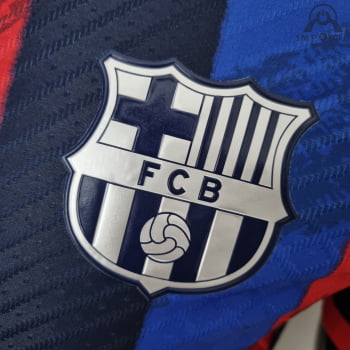 Camisa Barcelona 22/23 Versão Jogador Ed. Especial Vermelho e Azul + Personalização Grátis