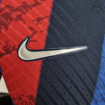 Camisa Barcelona 22/23 Versão Jogador Ed. Especial Vermelho e Azul + Personalização Grátis