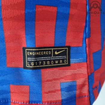 Camisa Barcelona 22/23 Versão Jogador Pré-Jogo Vermelho e Azul + Personalização Grátis