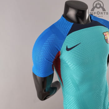 Camisa Barcelona 22/23 Versão Jogador Treino - Azul/verde