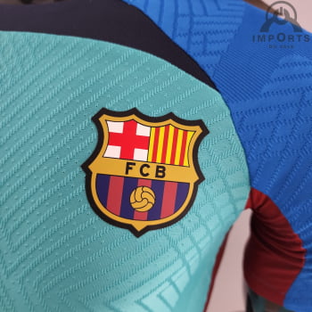 Camisa Barcelona 22/23 Versão Jogador Treino - Azul/verde