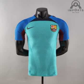 Camisa Barcelona 22/23 Versão Jogador Treino - Azul/verde