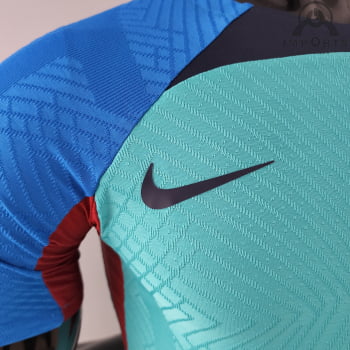 Camisa Barcelona 22/23 Versão Jogador Treino - Azul/verde