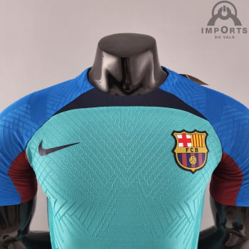 Camisa Barcelona 22/23 Versão Jogador Treino - Azul/verde