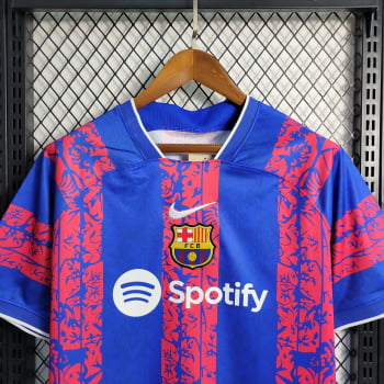 Camisa Barcelona 23/24 Treino - Azul/vermelha