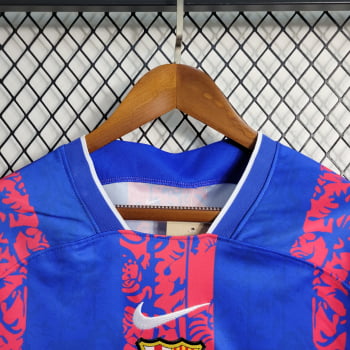 Camisa Barcelona 23/24 Treino - Azul/vermelha