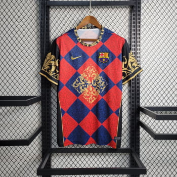Camisa Barcelona 23/24 Treino - Vermelha/azul