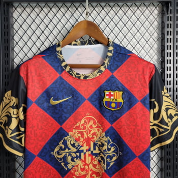 Camisa Barcelona 23/24 Treino - Vermelha/azul