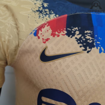 Camisa Barcelona 23/24 Versão Jogador Ed. Especial Amarela + Personalização Grátis