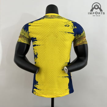 Camisa Barcelona 23/24 Versão Jogador Ed. Especial Amarela/vermelha + Personalização Grátis