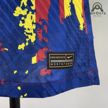 Camisa Barcelona 23/24 Versão Jogador Ed. Especial Amarela/vermelha + Personalização Grátis