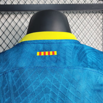 Camisa Barcelona 23/24 Versão Jogador Ed. Especial Azul + Personalização Grátis