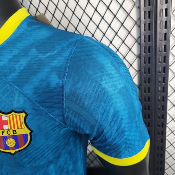 Camisa Barcelona 23/24 Versão Jogador Ed. Especial Azul + Personalização Grátis