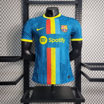 Camisa Barcelona 23/24 Versão Jogador Ed. Especial Azul + Personalização Grátis Camisa Barcelona 23/24 Versão Jogador Ed. Especial Azul + Personalização Grátis