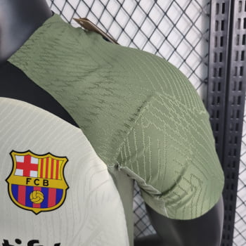 Camisa Barcelona 23/24 Versão Jogador Treino - Branca/verde