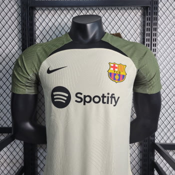 Camisa Barcelona 23/24 Versão Jogador Treino - Branca/verde
