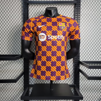 Camisa Barcelona 23/24 Versão Jogador Treino - Quadriculada 
